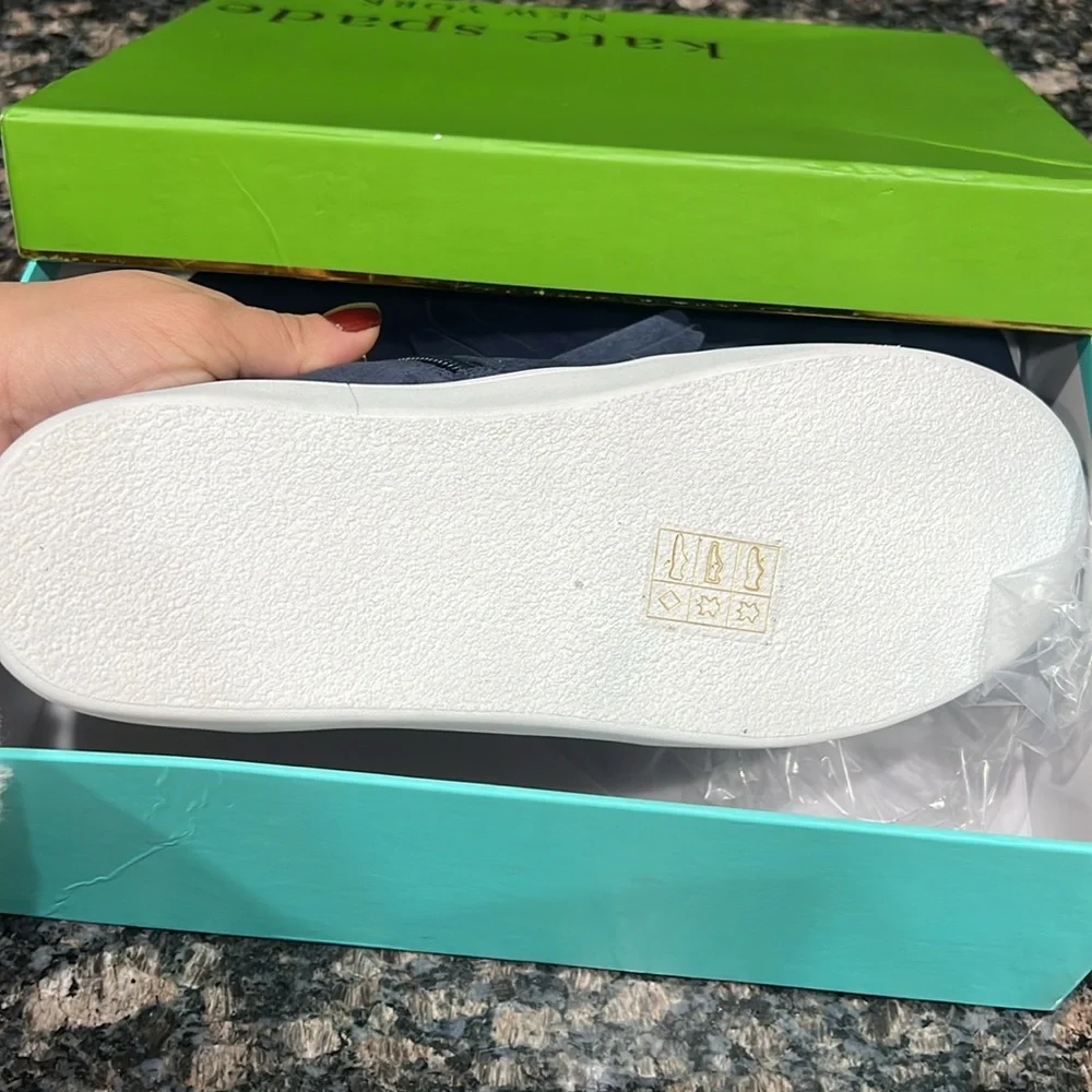 Kate Spade Navy Suede Sneakers - Picture 9 of 12